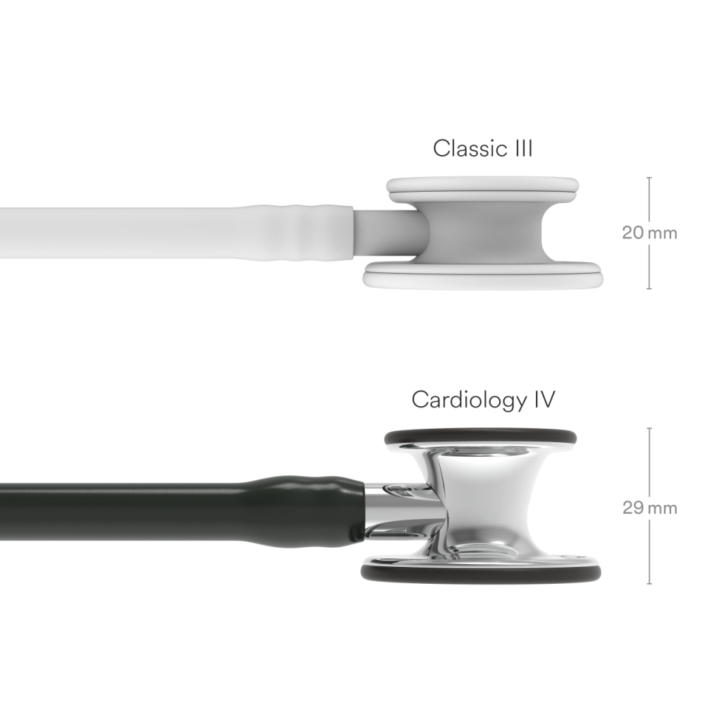 Stetoscop 3M Littmann Cardiology IV negru, capsula luciu oglinda 6177  - capsula comparatie