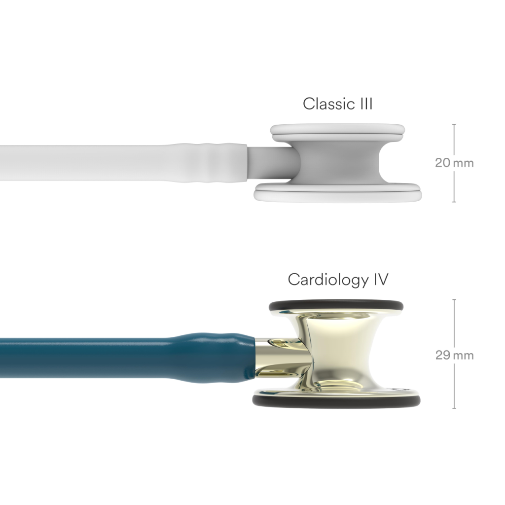 Stetoscop 3M Littmann Cardiology IV albastru caraibe, capsula sampanie 6190  - capsula comparatie